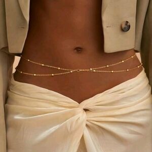 NWT, Delicate Gold Layered Waist Chain